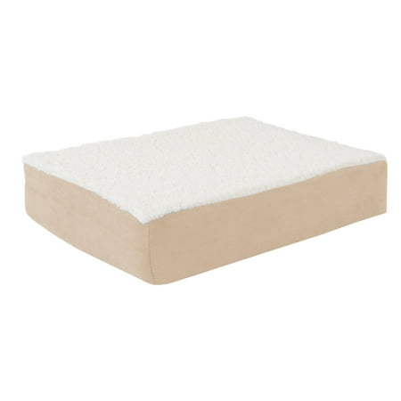 Othopedic Sherpa Pet Bed with Memory Foam and Removable Cover