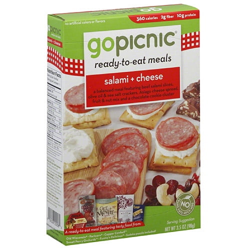 GoPicnic Salami & Cheese ReadytoEat Meal, 3.5 oz, (Pack of 6