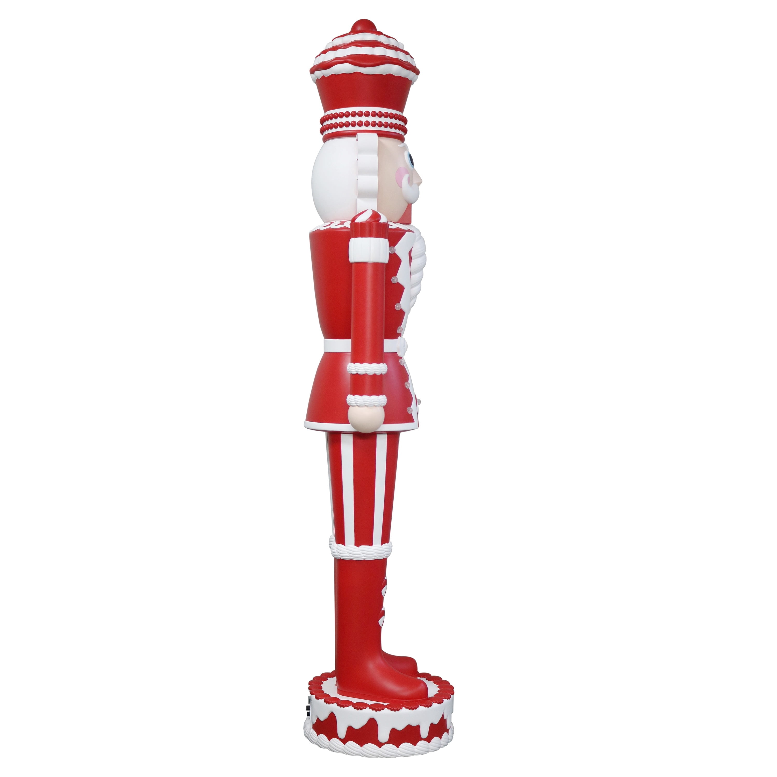 Lighted Blow Mold Candy Nutcracker Indoor/Outdoor Christmas Decoration, Red and White, 72", by Holiday Time