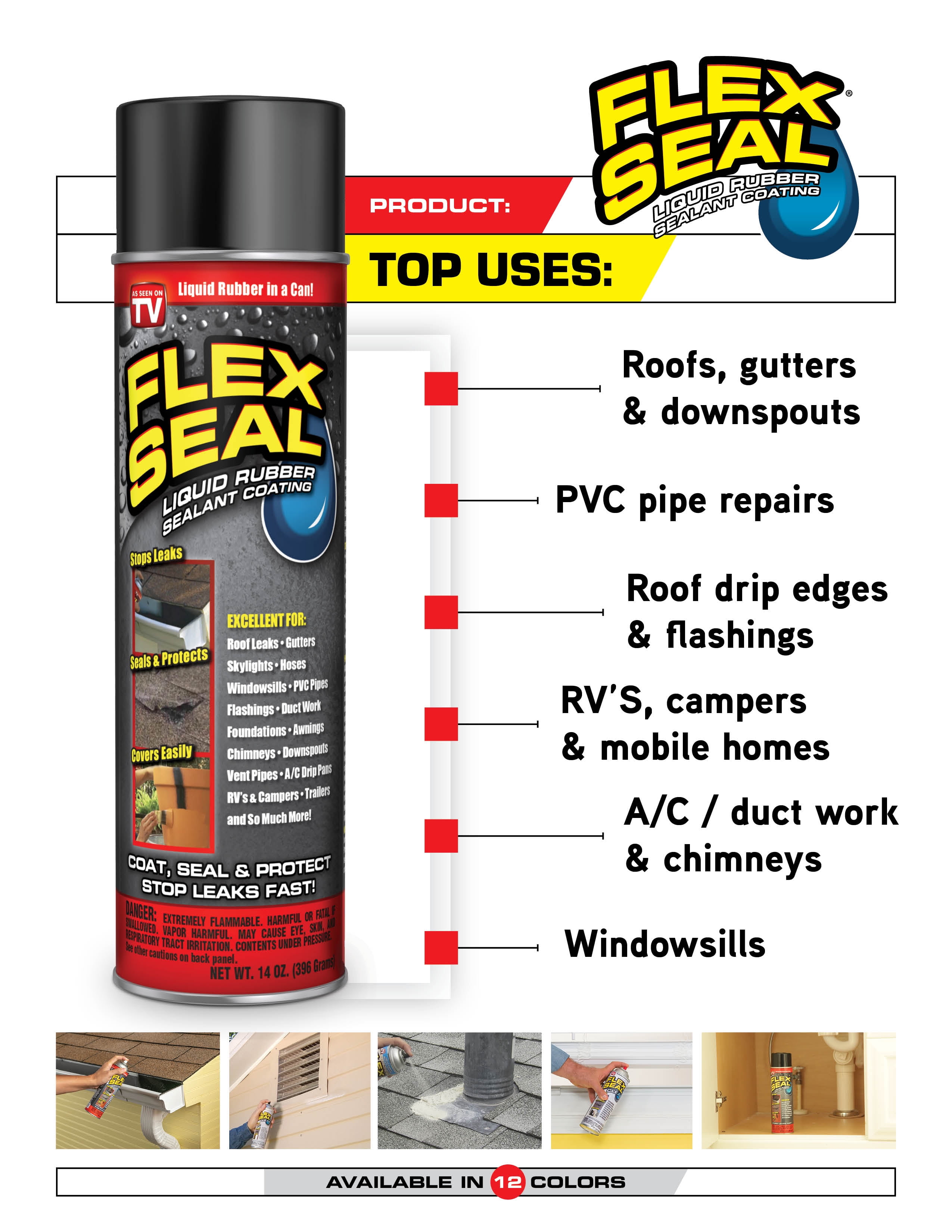 Flex Seal Liquid Rubber Sealant Coating - Clear, 2 oz - Baker's