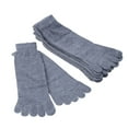 thumbnail image 4 of OULII 5 Pairs Mens Cotton Socks with Five Finger Design for Walking and Running Light Grey, 4 of 8