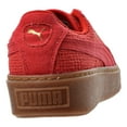 thumbnail image 3 of Puma Basket Platform Woven Women's Shoes High Risk Red/Gold 364847-01, 3 of 6