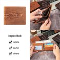 thumbnail image 3 of Cartera Tonnylam de cuero genuino para hombre, monedero plegable con patrón de cocodrilo en relieve, tarjetero fino de gran capacidad de cuero vacuno Retro, 3 of 7