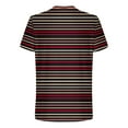 thumbnail image 2 of Lmnyox Men's Short Sleeve T Shirt Casual Striped Print Crew Neck Tee Big and Tall Summer Beach Shirts Tops, 2 of 5