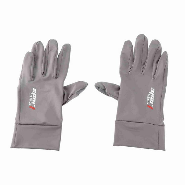 Soft Breathable Ice Silk Cycling Gloves UV Protection Sunscreen Long Finger Unisex Driving Riding Sports Gloves Gray