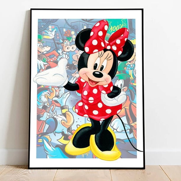 Disney Mickey Mouse and Donald Duck Cartoon Canvas Painting Poster and Print Wall Art Pictures for Kids Room Deco Birthday GiftA4 21x30cm Unframed Gao Jinjia LED