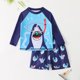 thumbnail image 1 of Traje de baño de dos piezas para niños pequeños, moda, lindo estampado, manga larga, protector solar, playa, surf, natación, conjunto de traje de baño para niños, 1 of 6