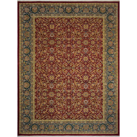 Ankara Virginia Red/Teal Blue Rug, 9'2" x 12'4"