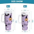 thumbnail image 6 of Yayeee 40oz Stainless Steel Tumbler with Straw and Handle Double-Wall Insulated Travel Water Bottle, Light Purple Halloween Black Cat, 6 of 8