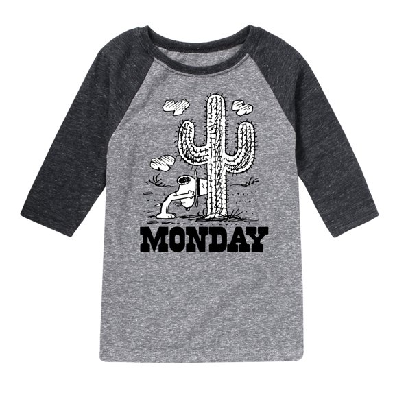 Peanuts - Spike Cactus Monday - Toddler & Youth Raglan Graphic T-Shirt