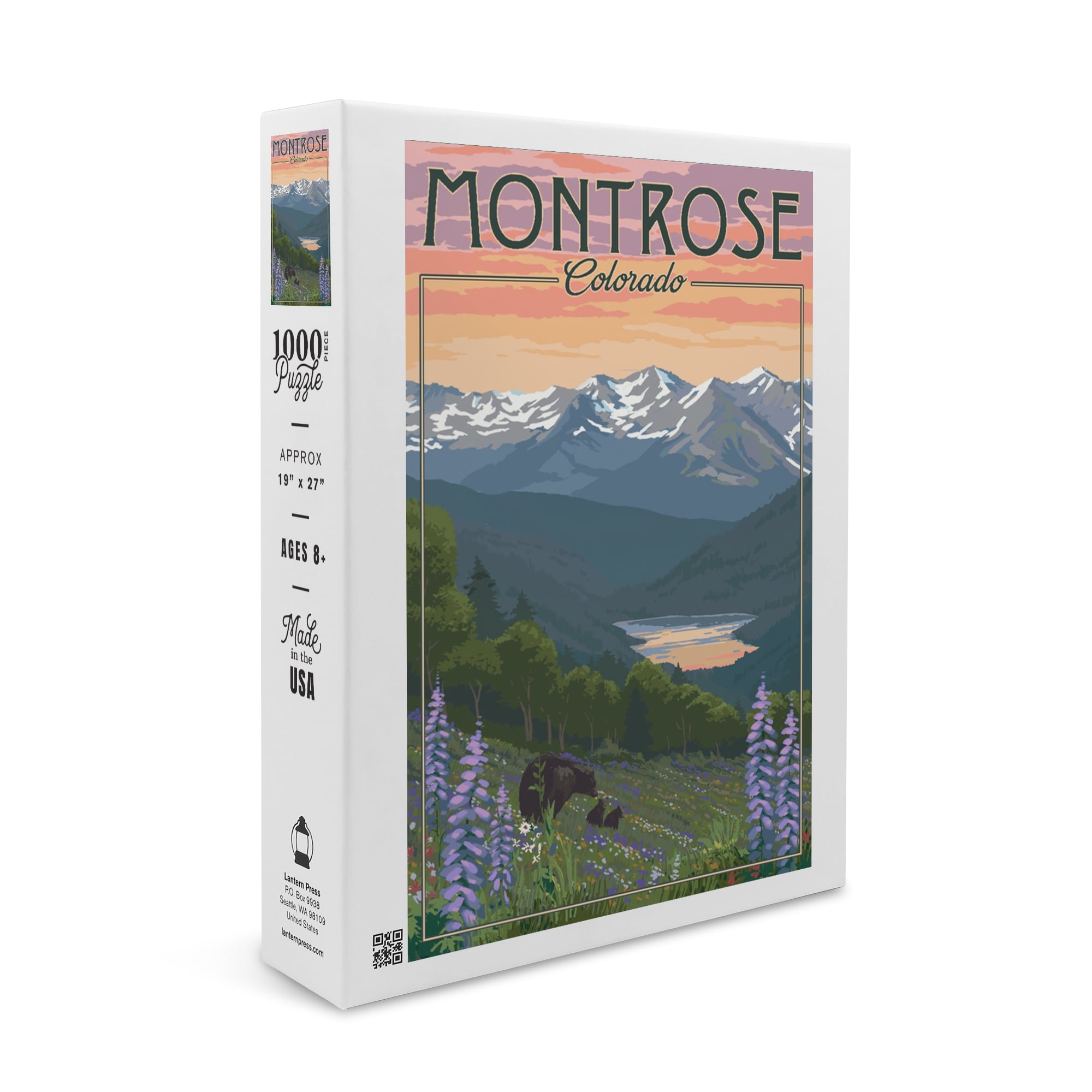 Montrose, Colorado, Bear and Spring Flowers (1000 Piece Puzzle, Size