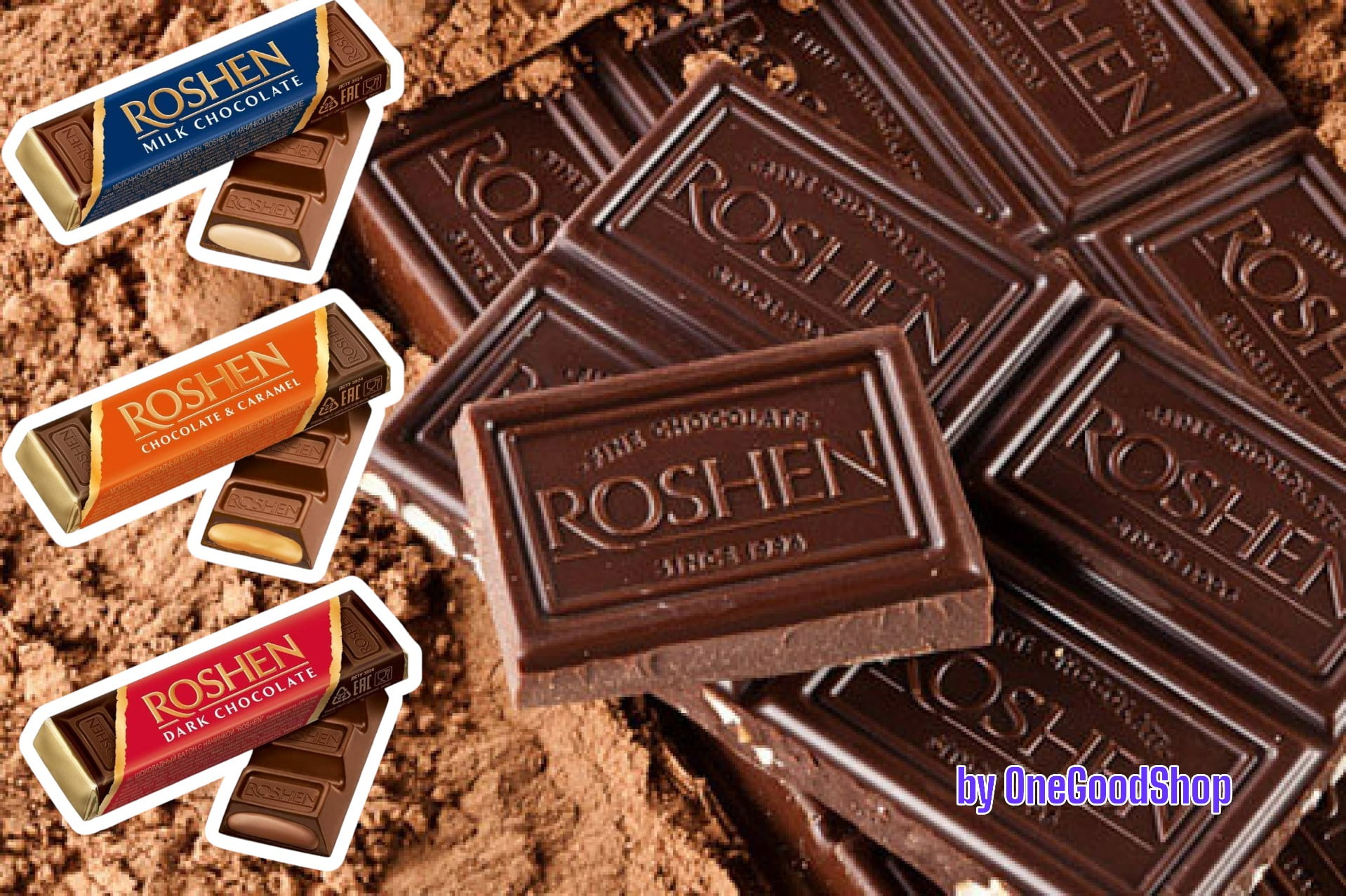 NEW Roshen Sweet Mix Chocolate Bar with Fondant Filling Pack of 15 (40 to 43 grams)each,  5 of each Flavor