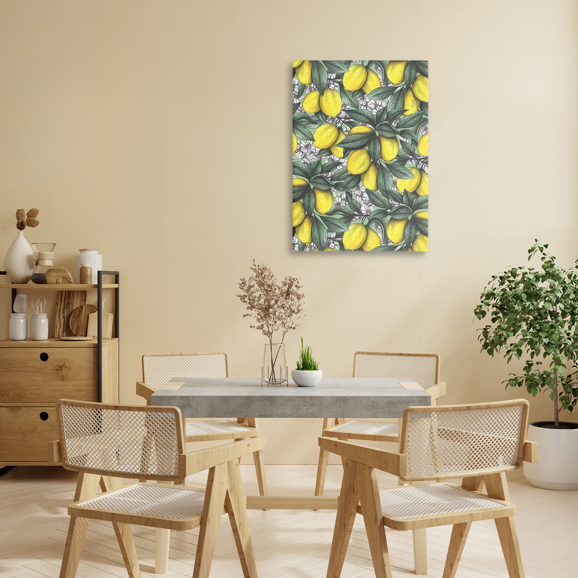 Under The Lemon Tree Canvas Wall Art, design by Cecilia Battaini