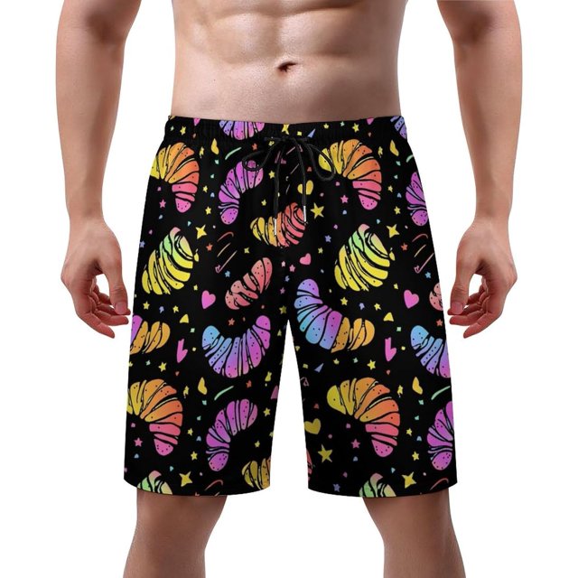 NICKSUN Men's Swim Trunks, Cute Print Quick Dry Summer Board Beach Shorts with Mesh Lining and Pockets