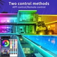 thumbnail image 2 of 200Ft Outdoor Waterproof LED Strip Lights,Music Sync RGB IP68 Led Lights with App and Remote Control,Color Changing Waterproof RGB Exterior Rope Self Adhesive Back,Balcony,Roof,Garden,Party, 2 of 7