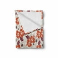 thumbnail image 2 of Hawaii Soft Flannel Fleece Blanket, Abstract Aloha State Floral Pattern Hibiscus Spring Holiday Theme Design, Cozy Plush for Indoor and Outdoor Use, 60" x 80", Orange Ruby Dark Taupe, by Ambesonne, 2 of 6