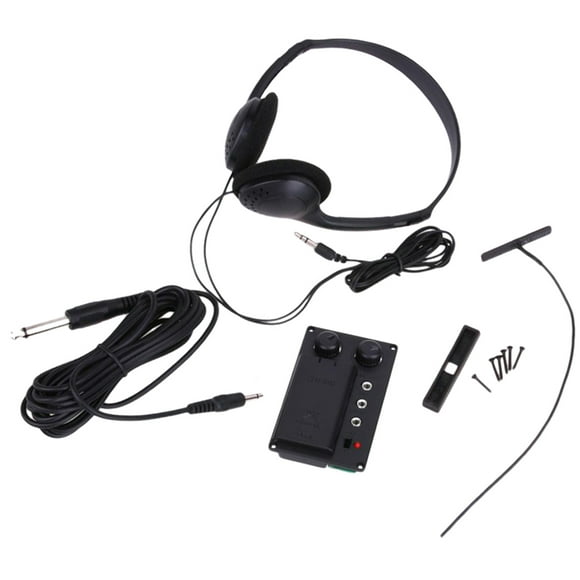 Silencioso EQ Piezo de Eléctrico Violín con Auricures Plug Agujero Conjunto de Cables de Color Negro Sunnimix Violín Pickup