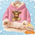thumbnail image 2 of Oiyii Floral Highland Cow Print Hoodie for Toddler Girls Long Sleeve Weekend Hoodie Sweatshirt Pullover Top,Pink, 2 of 5