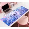thumbnail image 2 of Anime Kawaii Desk Mat Mousepad Cute Japanese Large Gaming Mouse Pad XXL, Pastel Aesthetic Purple Blue Laptop Keyboard Mouse Mat, Magical Fantasy City Girl Gamer Computer Desktop Mat 31.5x15.75 in, 2 of 6