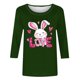 thumbnail image 4 of Camisetas Casuales de las Mujeres Impresas 3/4 Manga Cuello Redondo Blusa, Moda Ligera Superior para el Hogar Y el Uso Diario, Cómoda Imitación de la Tela Del Estante, 4 of 6