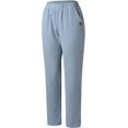 thumbnail image 3 of Women's Cotton Linen Capri Pants Summer Lightweight Elastic Waist Palazzo Harem Pants Baggy Trousers with Pockets, 3 of 5