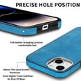 thumbnail image 3 of Nalacover for iPhone 14 Plus Case, Skin Friendly Slim PU Leather Soft Lining Cover, Lightweight TPU Shockproof Plating Buttons Camera Lens Protection Case for iPhone 14 Plus,Blue, 3 of 11