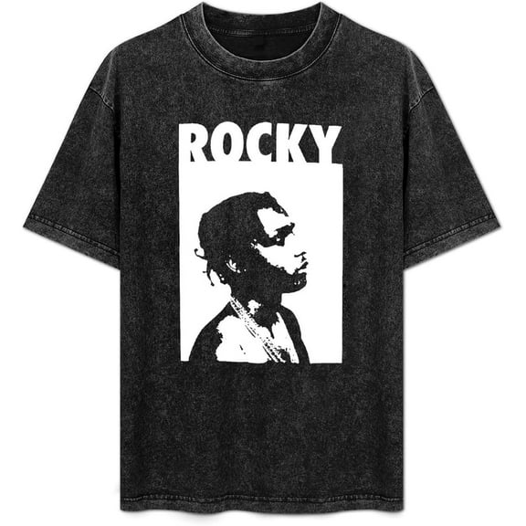 A$Ap Rocky Threshold Image ASAP Mob Hip Hop Mens T-Shirt Graphic Unisex Tee Black Shirt