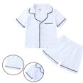 thumbnail image 2 of Fesfesfes Kids Pajamas Sets Boys Girls Short Sleeve Blouse Tops+Shorts Sleepwear Outfits, 2 of 5