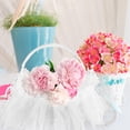 thumbnail image 5 of FRCOLOR 1Set White Tulle Wedding Flower Girl Basket for Religious Events Round Romantic Royal Shape, 5 of 8