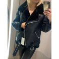 thumbnail image 2 of -abrigos gruesos de piel sintética para mujer, chaqueta de piel de oveja, prendas de vestir de aviador, Casaco femenino, Invierno, 2 of 5