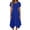 Dress-137Blue, variant on Midi Dresses for Women Flowy Fit A-Line Short Sleeve Crewneck A Line Dresses Asymmetrical Hem Pockets Elegant Dresses Party Wedding Guest