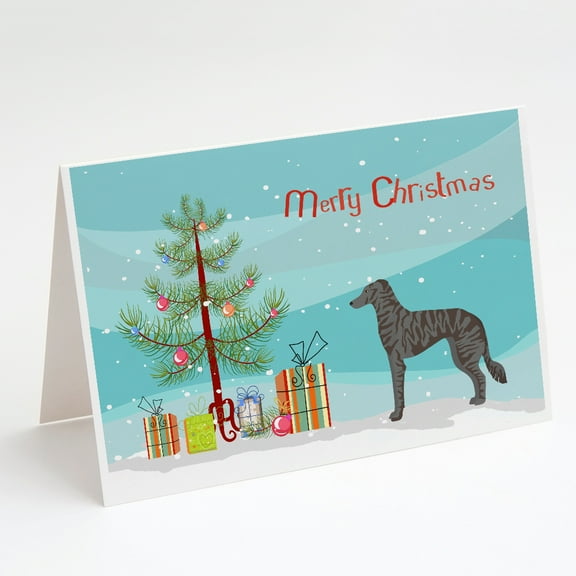 Longdog Christmas Tree Greeting Cards and Envelopes Pack of 8