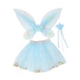 thumbnail image 3 of segolike 3 Pieces Girls Fairy Tutu Skirt and Stick Set Spring Festivals Fancy Dress Blue, 3 of 9