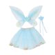 thumbnail image 3 of Conjunto de 3 piezas de falda tutú y varita con alas de hada para niñas, rendimiento cómodo para niños Azul, 3 of 9