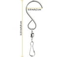 thumbnail image 2 of 20 Pcs Swivel Hooks Clips Topboutique S-Hook Bearing Hooks Stainless Steel Hanging Hooks Self-Rotating Display Hooks for Hanging Wind Rotating Wind Chimes Crystal Twisters Party Supply, 2 of 7