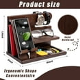 thumbnail image 6 of Docking Station for Men Desk or Nightstand Organizer Wood Phone Station Birthday Gifts for Husband, Dad Anniversary Idea from Wife Men's Desk Accessories Brown, 6 of 7