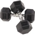 thumbnail image 1 of Rubber Encased Hex Dumbbell in Pairs  Singles or Set, 1 of 4