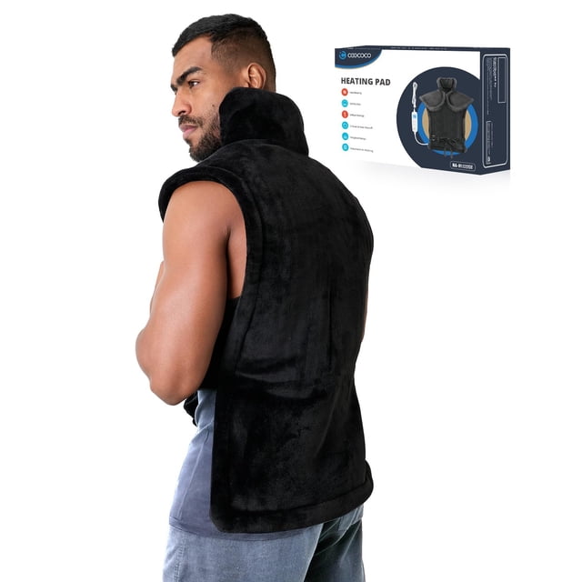 Heating Pads Electric for Neck and Shoulders, CooCoCo Large Heat Pad with 6 Heat Settings, Gifts for Dad Mom Women Men, Fast-Heating, Auto Shut Off, Machine Washable, 24"x37", Bl