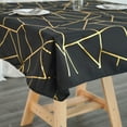 thumbnail image 6 of BalsaCircle 54" x 54" Black Gold Metallic Geometric Design Square Polyester Table Overlay Tablecloths, 6 of 8