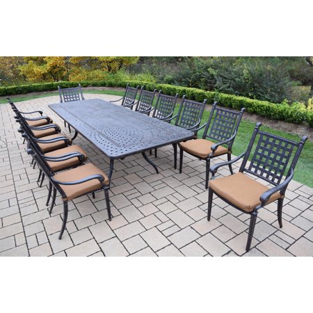 Oakland Living Belmont 13 Piece Extendable Patio Dining Set With