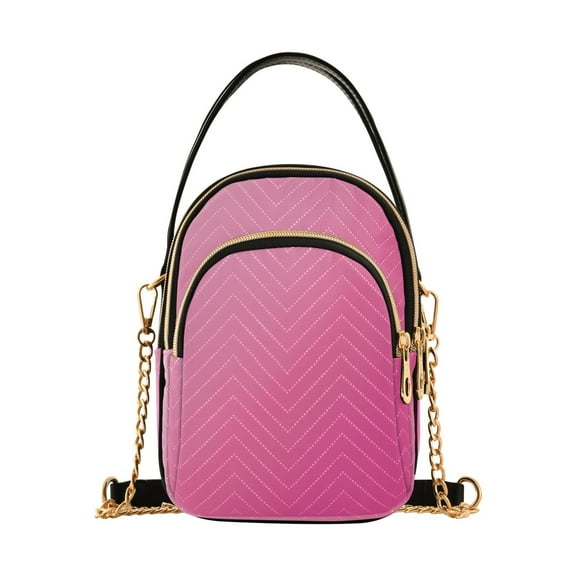 ALAZA Chain Crossbody Bags for Women Gradient Pink Shoulder Handbag Phone Purse