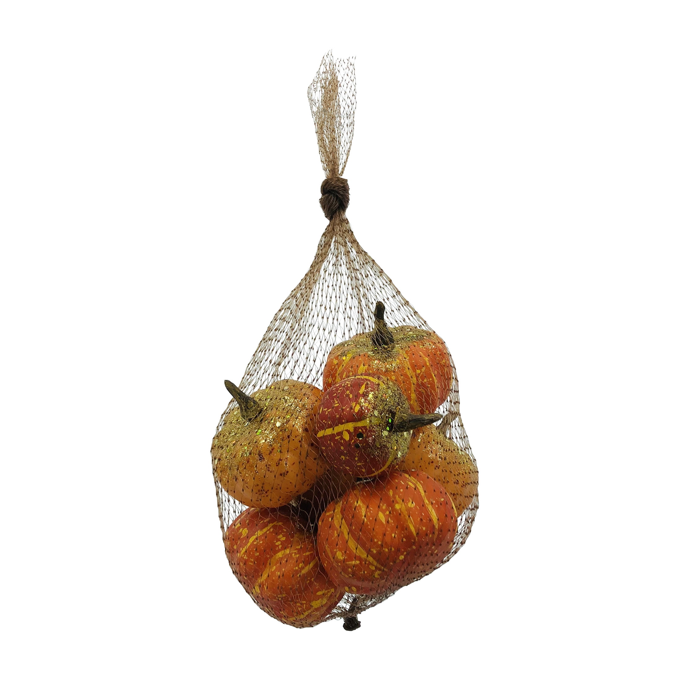 Way to Celebrate Harvest Season Multi-Colored Small Foam Pumpkins Mesh Bag Assortment