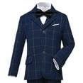 thumbnail image 3 of Lycody 3 Piece Kids Suit for Boys with Plaid Boy Formal Outfit Suit Toddler Boy Blazer Mint Green Size 10-12 Years for Wedding Graduate Prom Party, 3 of 12
