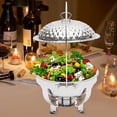 thumbnail image 2 of Chafing Dishes for Buffet Set, Silver 4.5L/4.76Qt Round Stainless Steel Buffet Warmers Desktop Mount Warming Tray for Hotels, Buffets, Restaurants, Family Gatherings, Dormitories (, 2 of 7