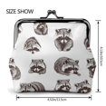 thumbnail image 2 of Lady Leather Wallet Zero 4.13 X 4.52 In Three-Dimensional Buckle Design Small Portable Easy Opening And Closing Cute Gray Raccoon, 2 of 5