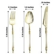 thumbnail image 3 of BalsaCircle 24 Gold Clear Disposable Plastic Cutlery Roman Column Handle Spoon Fork and Knife Set Party Decorations, 3 of 8