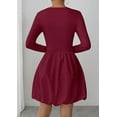 thumbnail image 7 of PRETTYGARDEN Fall Dresses for Women Casual Long Sleeve Bubble Cute Crew Neck A Line Mini Short Dress with Pockets, 7 of 7
