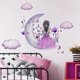 thumbnail image 4 of 1 Sheet, Purple Flower Butterfly Moon Girl Wall Sticker, Vinyl Peel And Stick For Girl's Bedroom, Home Room Decor, 4 of 4