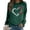 A-Green, variant on Luwomo Womens Dog Mom Sweatshirts Heart Dog Paw Print Colorblock Long Sleeve Crewneck Casual Cute Sweatshirt,A-Black,L