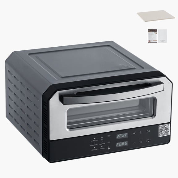 12-Inch Countertop Pizza Oven with Touch Screen, 5 Presets&Fast 2-Min Baking for Crispy Thin, Neapolitan or Frozen Pizza